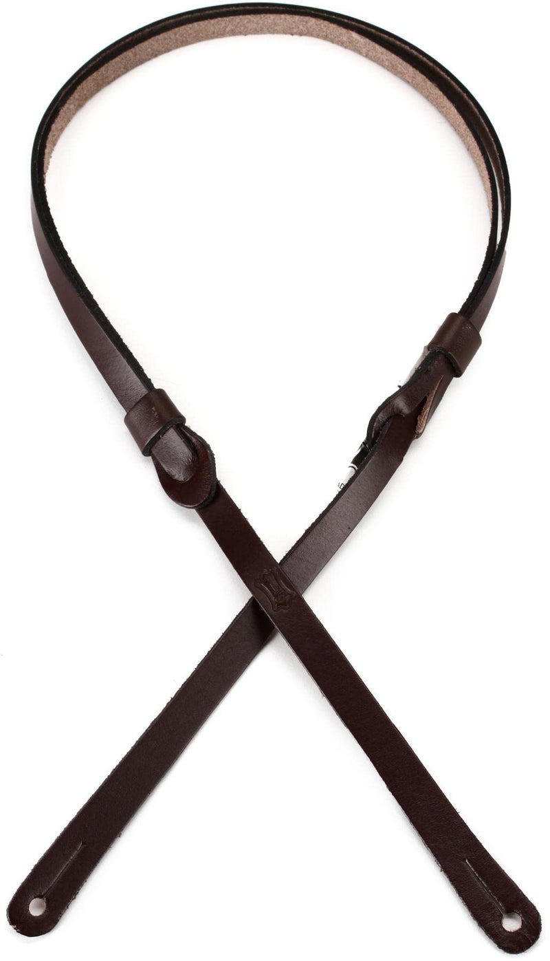 Levy's Leathers 1/2" Carving Leather Mandolin Strap,Dark Brown